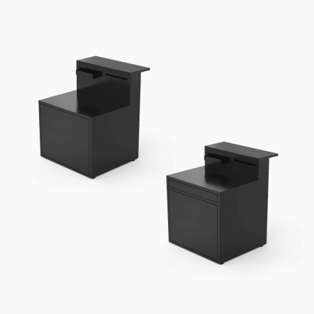 Cuisine 2 Modules Plancha + Desserte avec Comptoir Bar Noir