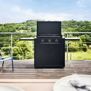 Capot Pour Plancha Modern Acier Noir