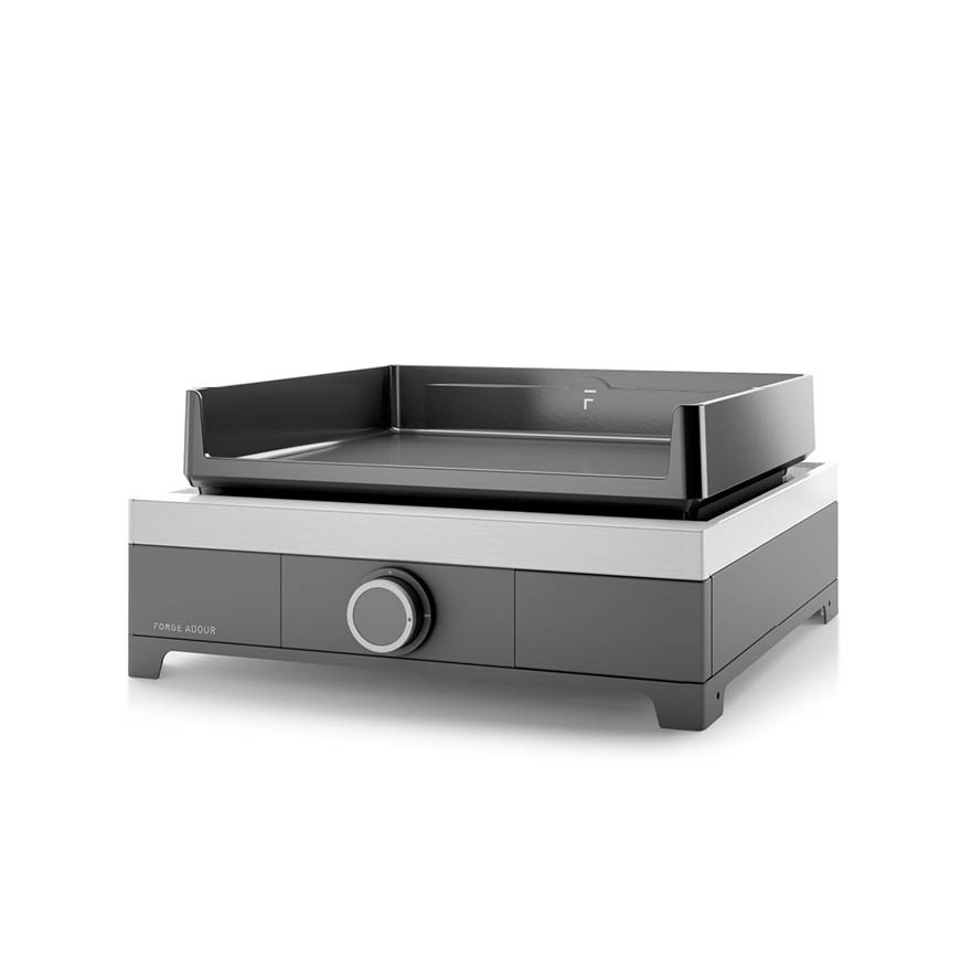 Plancha Modern Gaz 45 cm Acier Noir et Gris Clair