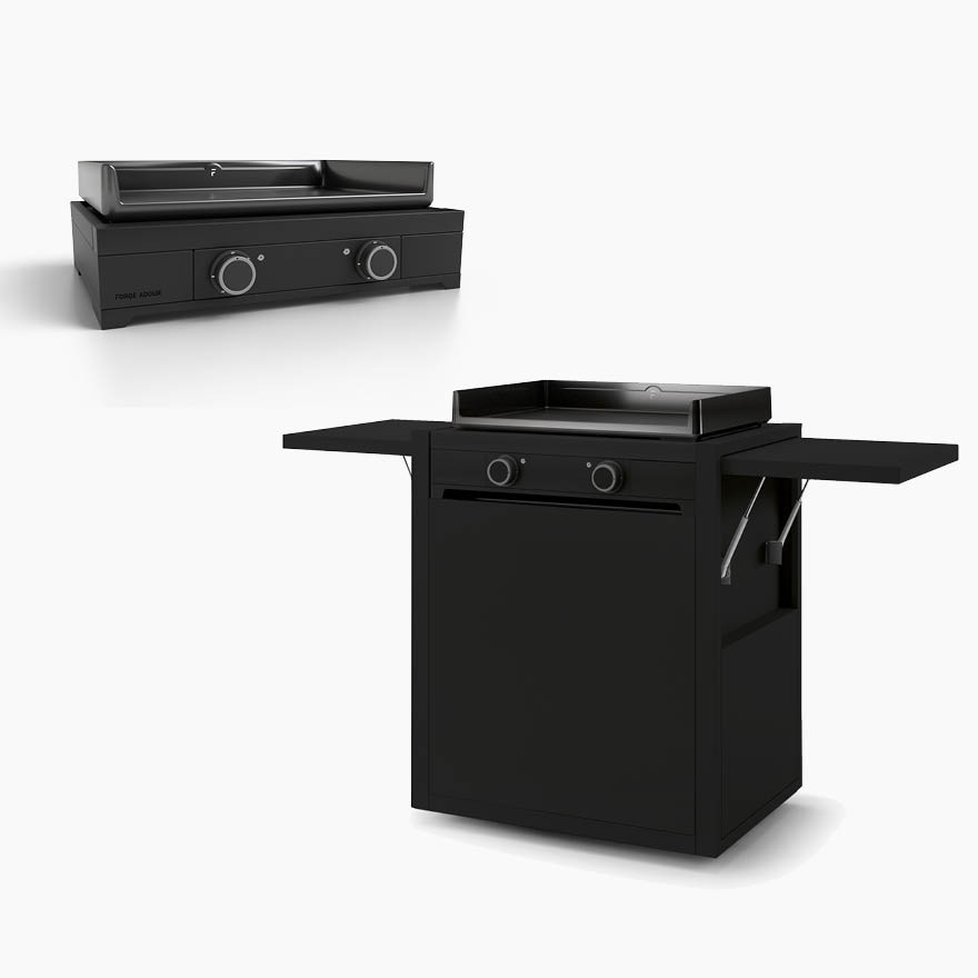 Ensemble Modern 60 Plancha Electrique et Chariot Noir