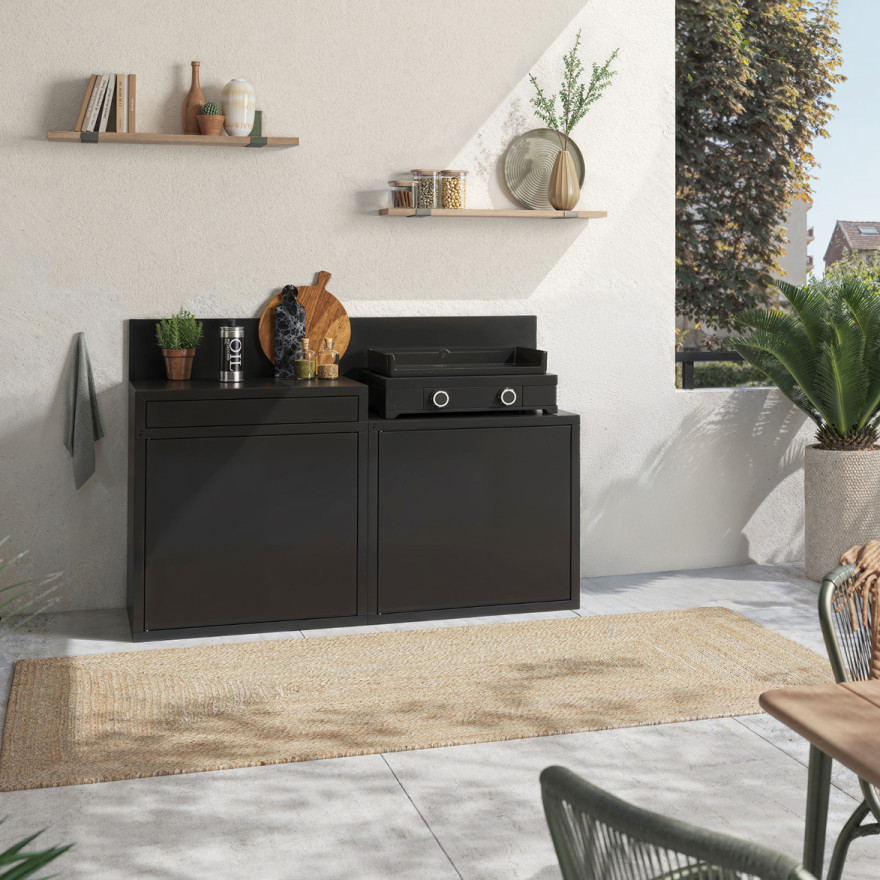 Cuisine Extérieure Noire 2 Modules
