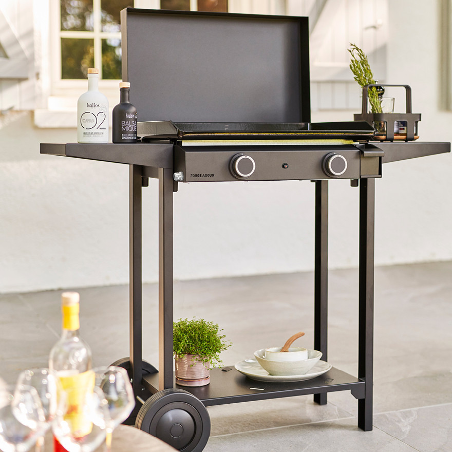 Pack Plancha Base Gaz 60, Chariot, Capot & Accessoires | Forge Adour