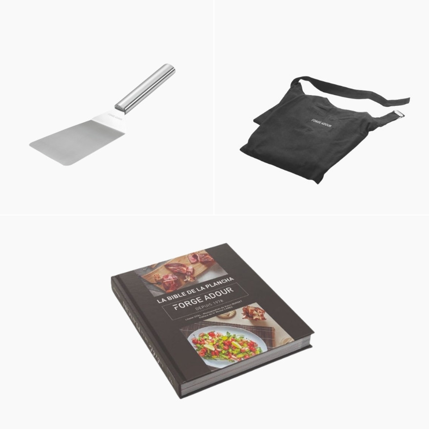 Kit Fête des Mères : Spatule + Livre Bible de la Plancha + Tablier