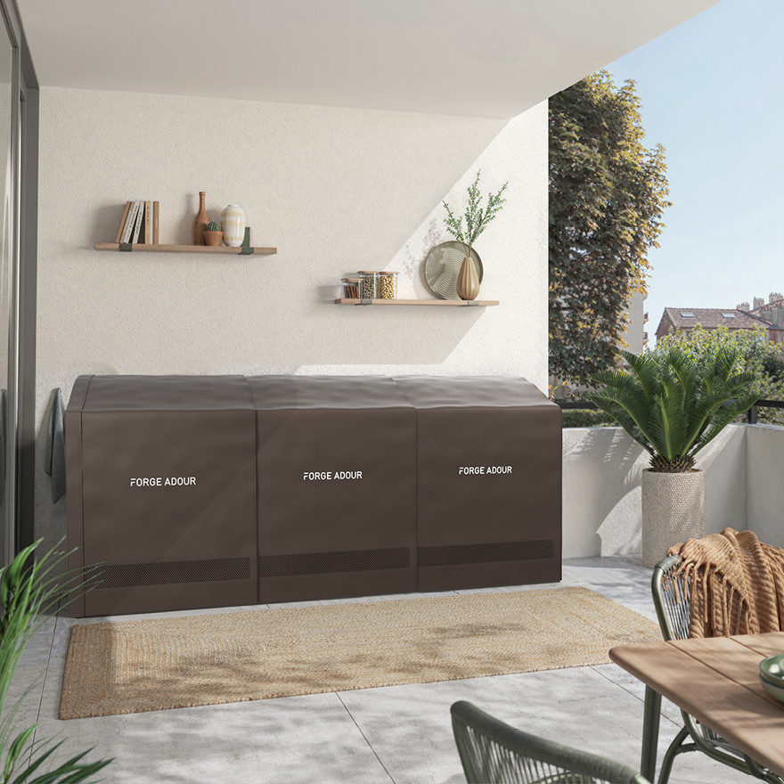 Housse modulaire cuisine extérieure comptoir bar noir | Forge Adour