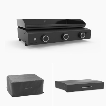 Pack Plancha Origin 75 Gaz + Capot + Housse | Forge Adour