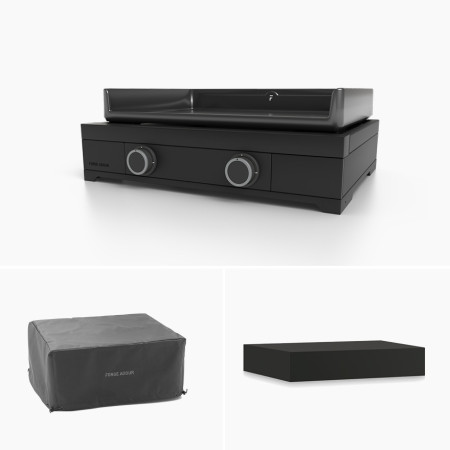 Pack Plancha Gaz Modern 60 cm avec capot et housse | Forge Adour