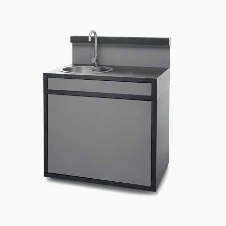 Meuble de Cuisine Ext&eacute;rieure avec &Eacute;vier Noir et Gris | Forge Adour