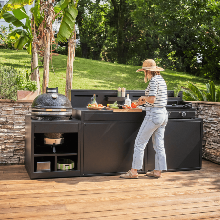 Meuble de cuisine extérieure pour Barbecue Kamado