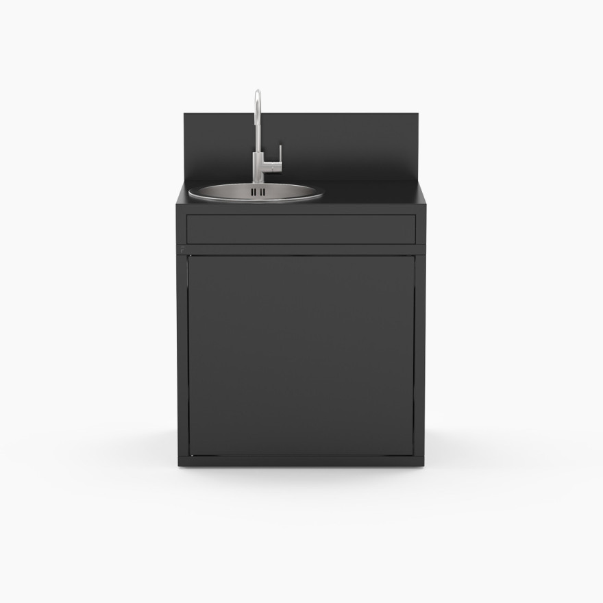 Zwarte buitenkeuken 3 modules