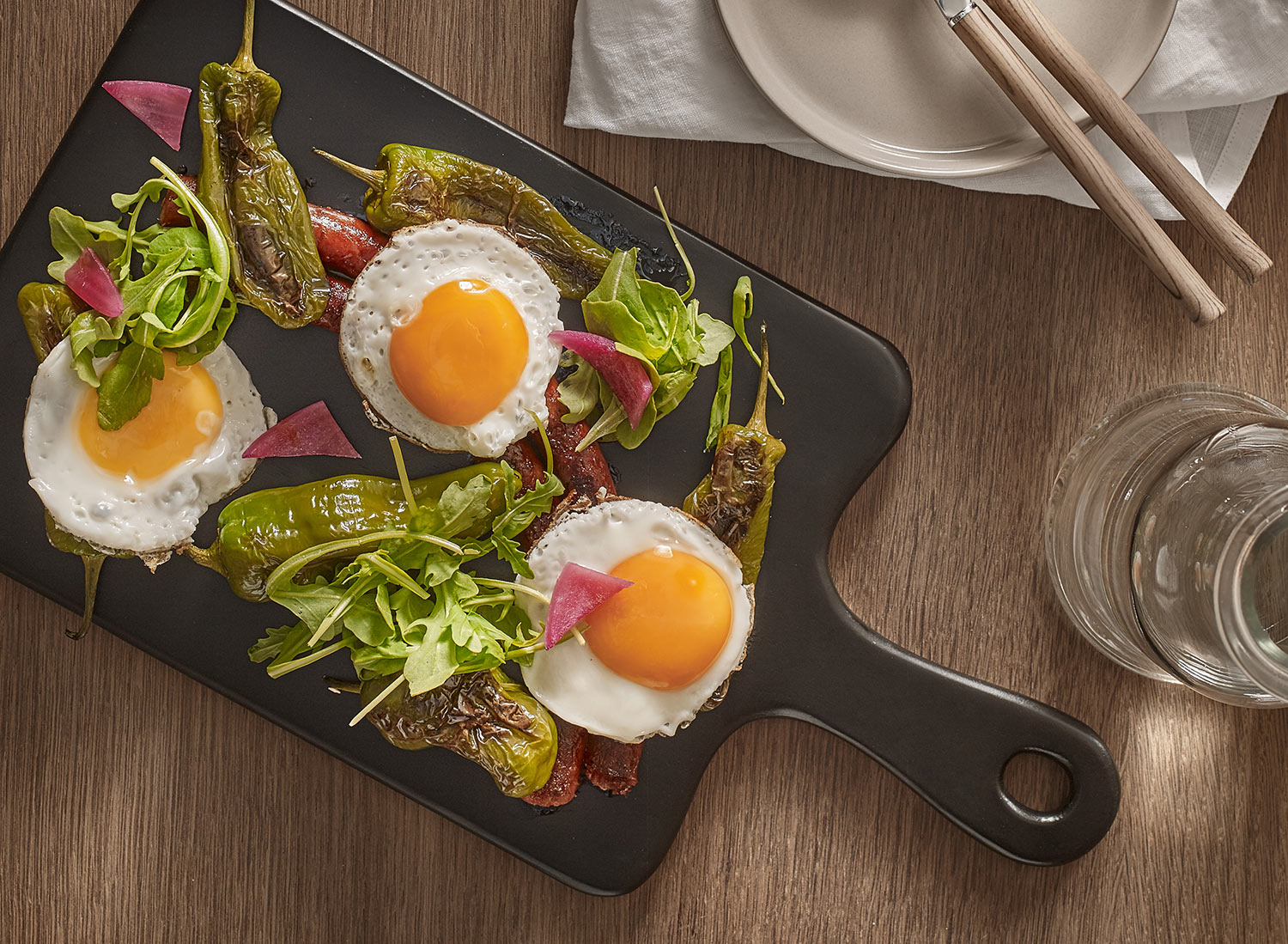 Oeuf frit Xistorra Recette plancha