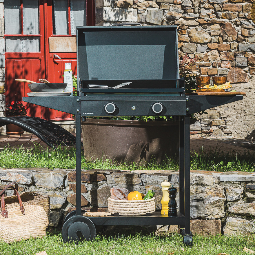 Grill-Schutzhülle Rechteckig, Größe M – Wasserabweisend, Für Plancha & Grillwagen, Schwarz