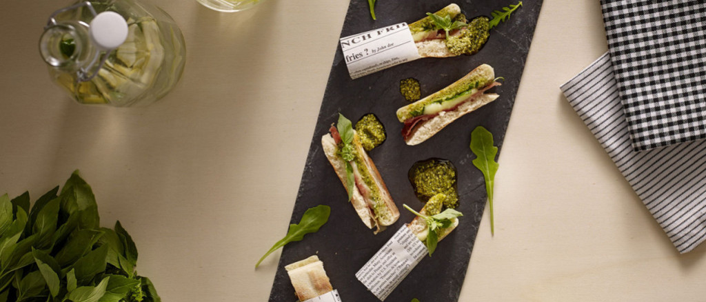 Rucola Schinken Panini, Mozzarella Pesto und Basilikum