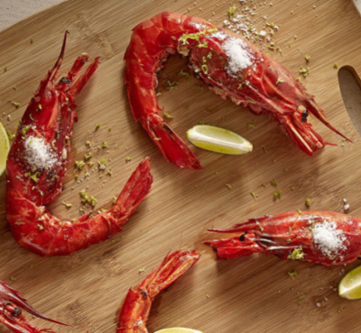Gambas Carabinero, Citrus Fleur de Sel, Olivenöl