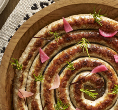 Toulouse-Wurst, Rosmarin und Paprika d'Espelette