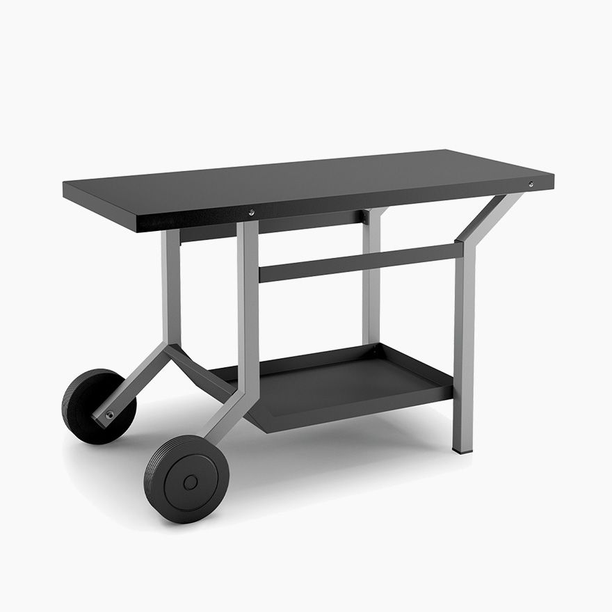 Mesa de acero negro y gris con ruedas I Forge Adour